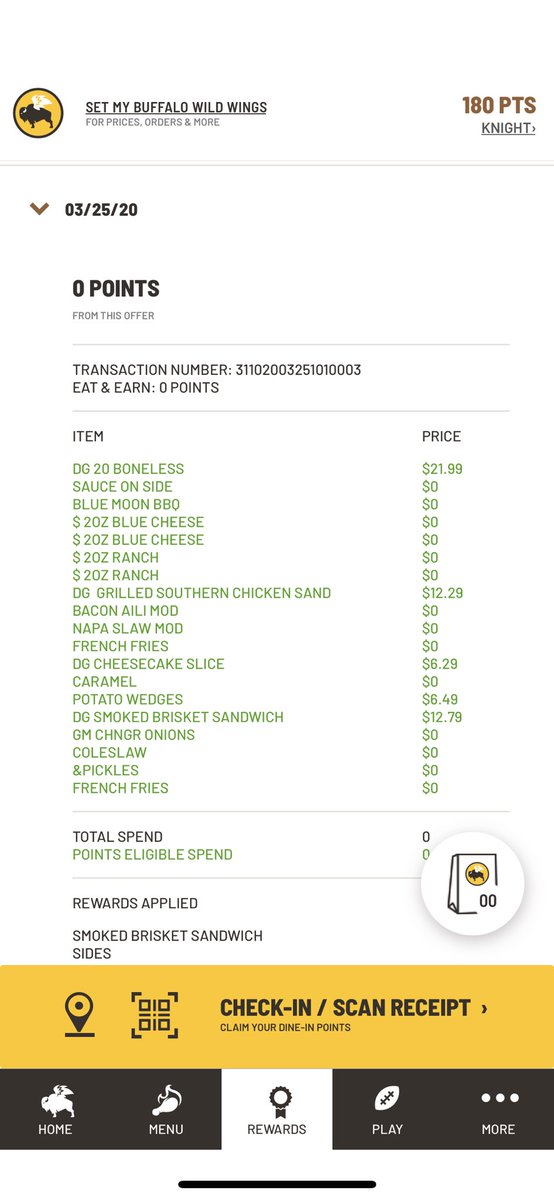 knightstand's tweet photo. @BWWings last week someone in MI hacked my Blazin Rewards account and completely drained all my points. 😫 I reached out to customer service and got no response - am I doomed? Please tell me there is still hope, sweet BDubs. https://t.co/I6TyPfhmYx