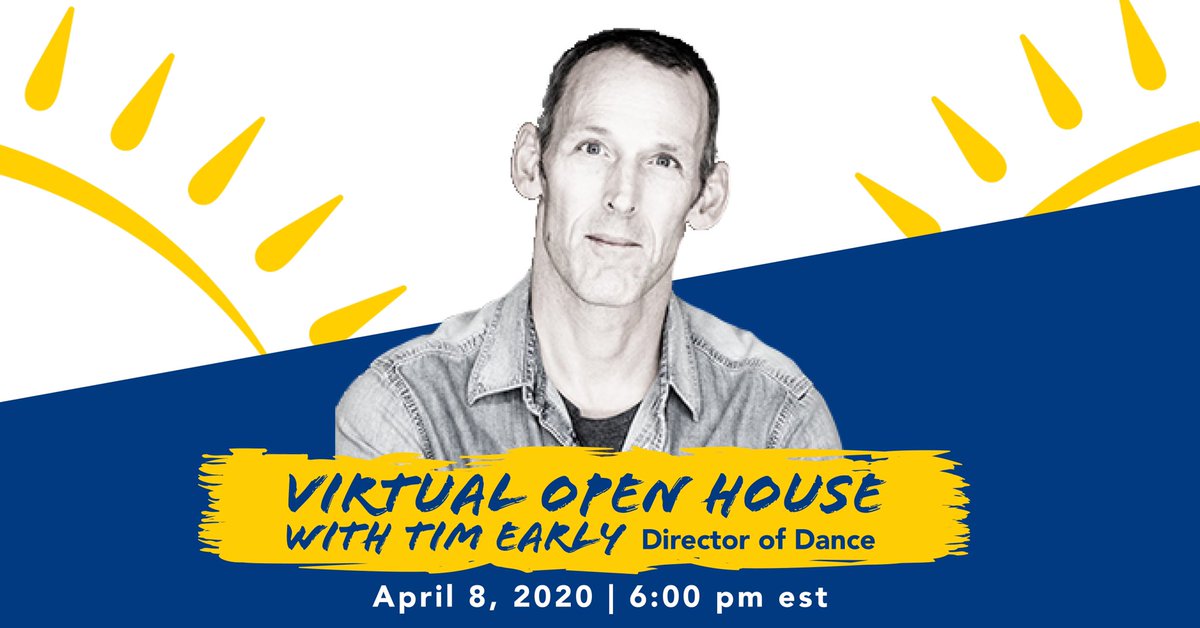 summer_atsem's tweet photo. Join us for our Virtual Open House on Facebook Live featuring Director of #Dance Tim Early! April 8, 2020 at 6:00 pm

Registrations are still open for Dance: https://t.co/DauFvg9L6q https://t.co/LDL9yjXVjf