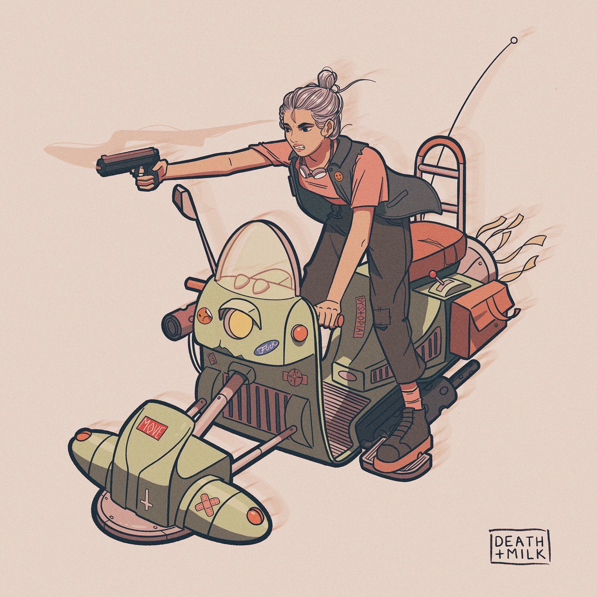 Death Milk On Twitter Scooter Girl Inspired By Akira Toriyama Procreate Comics Anime Manga