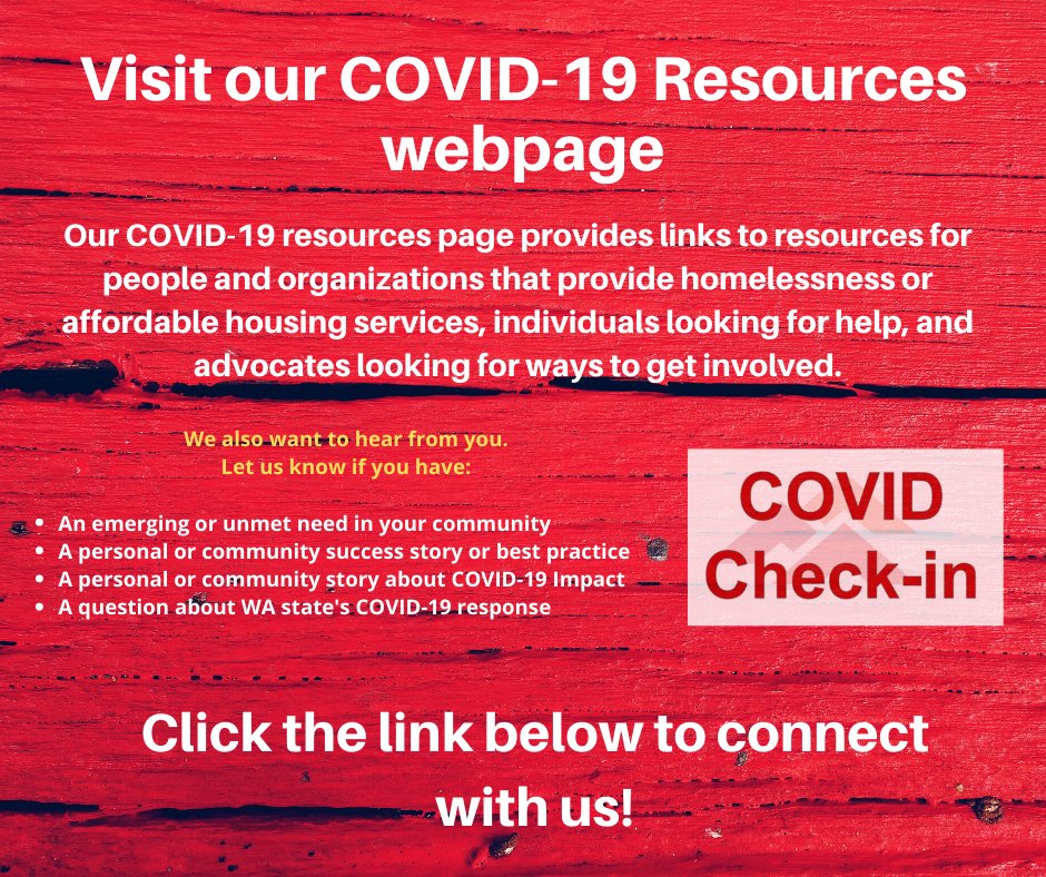 We've created a #COVID19 resources webpage for affordable housing and homelessness services providers. Visit our page at wliha.org/covid-19-resou…. Thank you Washington service providers for all that you are doing to help keep folks who are experiencing homelessness safe!