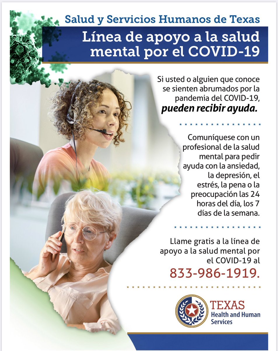 Texas DSHS has launched a new mental health hotline, please call if you feel like you need help!