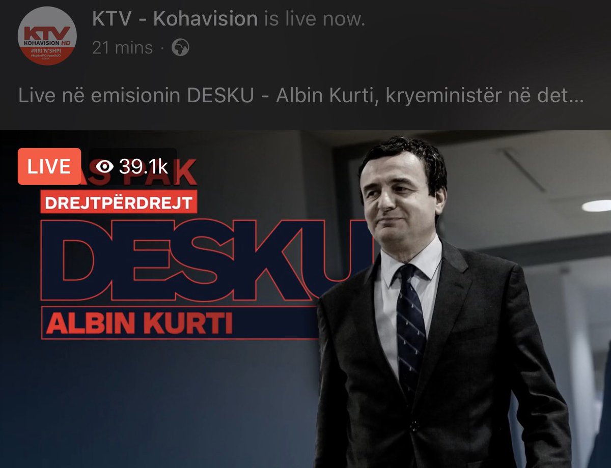 kenanejupi's tweet photo. Ende pa fillu emisioni 39K tu e prit Kryeministrin https://t.co/5lesyMaBPT