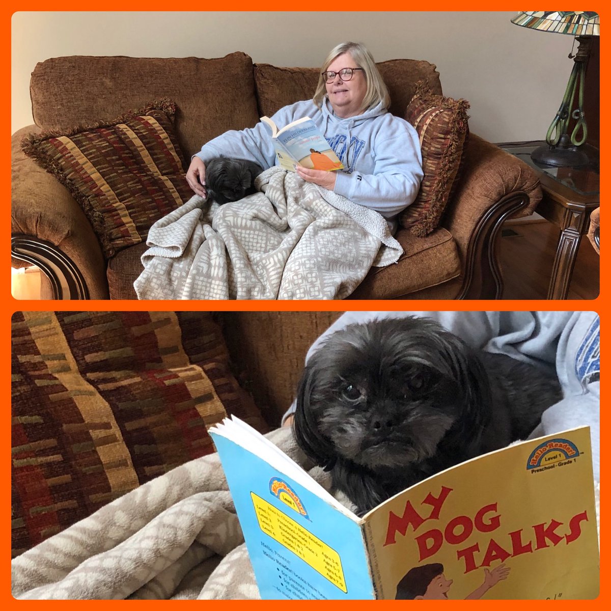 SharonRWallace's tweet photo. McCall Primary SPIRIT week day 2–What are you reading Tuesday!? Lacey and I both LOVE to read!@mccallprimary1 #CobbDigiLearn https://t.co/VcfP4DwDLD