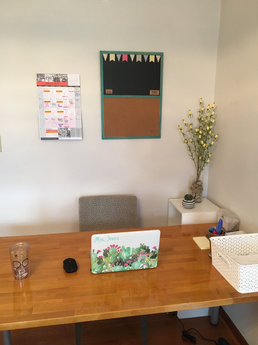 NR_KJones's tweet photo. Happy Tuesday, NREVSD family!  Been using my work space to finish the NRMS yearbook, make lessons, answer emails, and watch everyone’s awesome Flipgrid pet videos. Miss you all! #WeAreNR @NRMiddleSchool https://t.co/Gb5DQxcQ9a