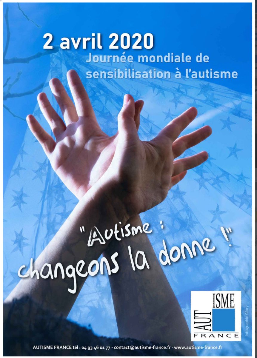 LadySurf29's tweet photo. 📣 Préparez-vous pour la #journeemondialedelautisme le 2 avril 💙
Osez une touche de 💙 👟👖👓 en soutien aux familles.
Merci pour ce petit geste 😘💙
#AutismDay2020
#AutismAwarenessMonth
#StopIdeesRecues
@Autisme_France
@GNCRAutisme
#Asperansa #Handicap
#COVID19 https://t.co/i0gEeETMNd