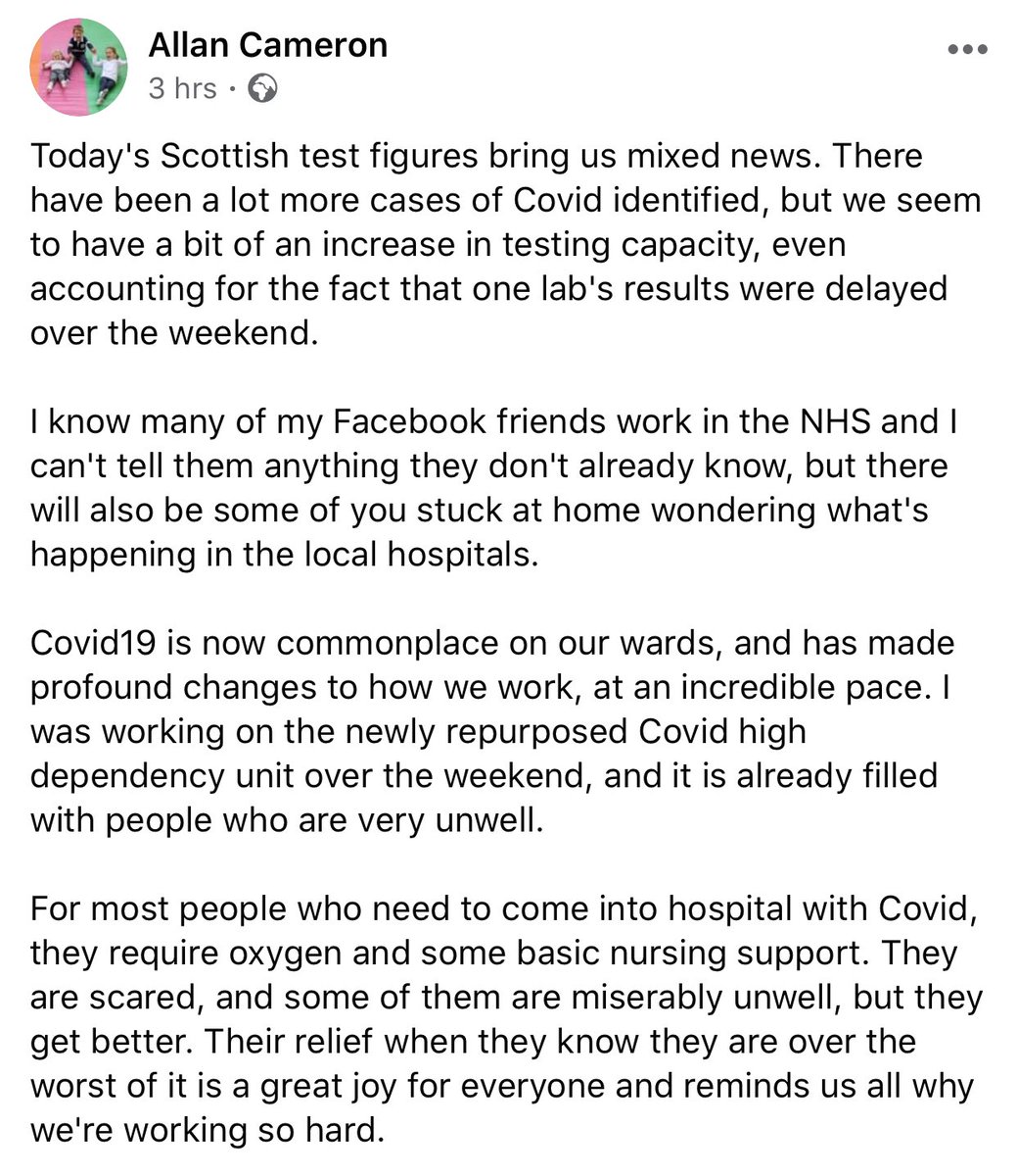 theiaincameron's tweet photo. In case anyone wants to know what it’s like working as a doctor in a hospital with many Covid-19 patients, here is an update today from my brother. A bittersweet short story. https://t.co/tmpLhFAe1Z