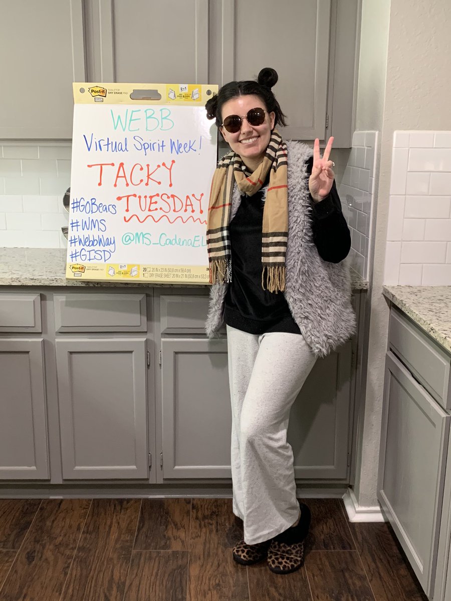 Ms_CadenaELA's tweet photo. Getting some virtual learning done on this Tacky Tuesday! #GISDAlwaysConnected #WebbBears https://t.co/T8FLNBKhcz