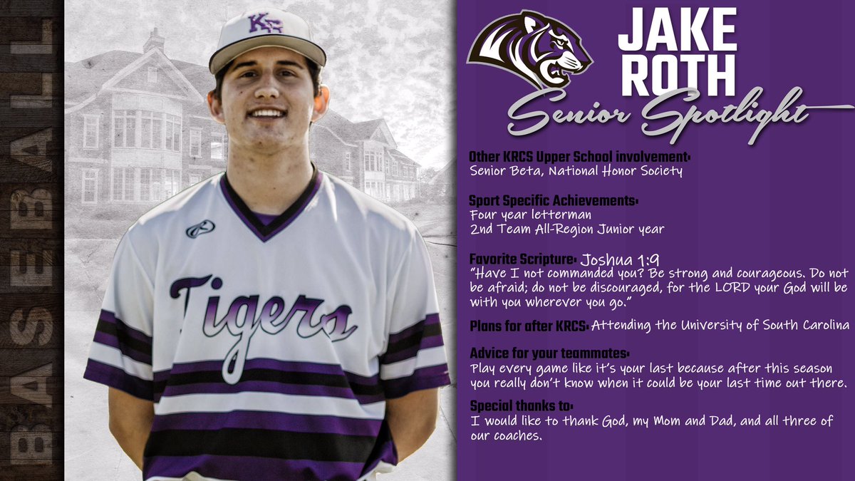 KRCSAthletics's tweet photo. 🎓Spring Senior Spotlight ⚾️ Jake Roth #krcstigers https://t.co/JwrXuhRsxE