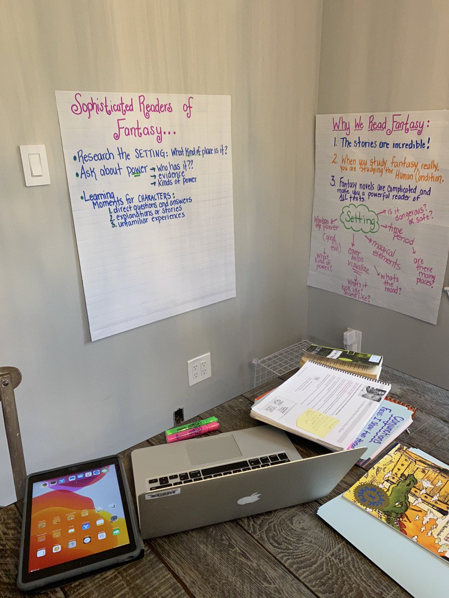 MrsLavelleEV's tweet photo. You can take the teacher out of the classroom, but you can’t take the anchor charts and Mr. Sketch markers out of the teacher!! #WeLoveEastVincent #smellymarkersforthewin #kitchentableclassroom #remotelearning #justkeepteaching https://t.co/jHI5Hv0y1c