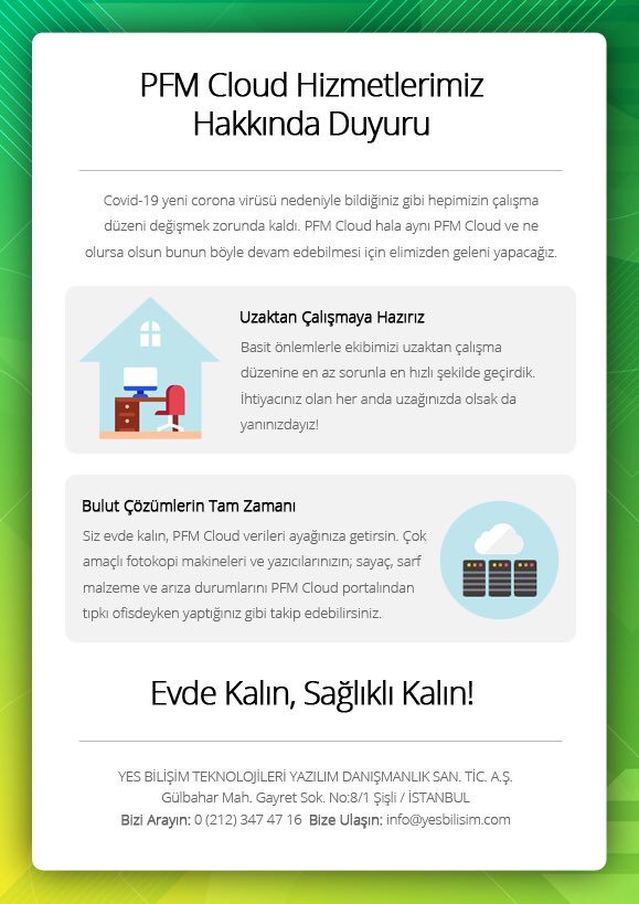 pfmcloud's tweet photo. Siz evde kalın PfmCloud verileri ayağınıza getirsin. Evde kalın, sağlıklı kalın. https://t.co/G0TcvU1e1i