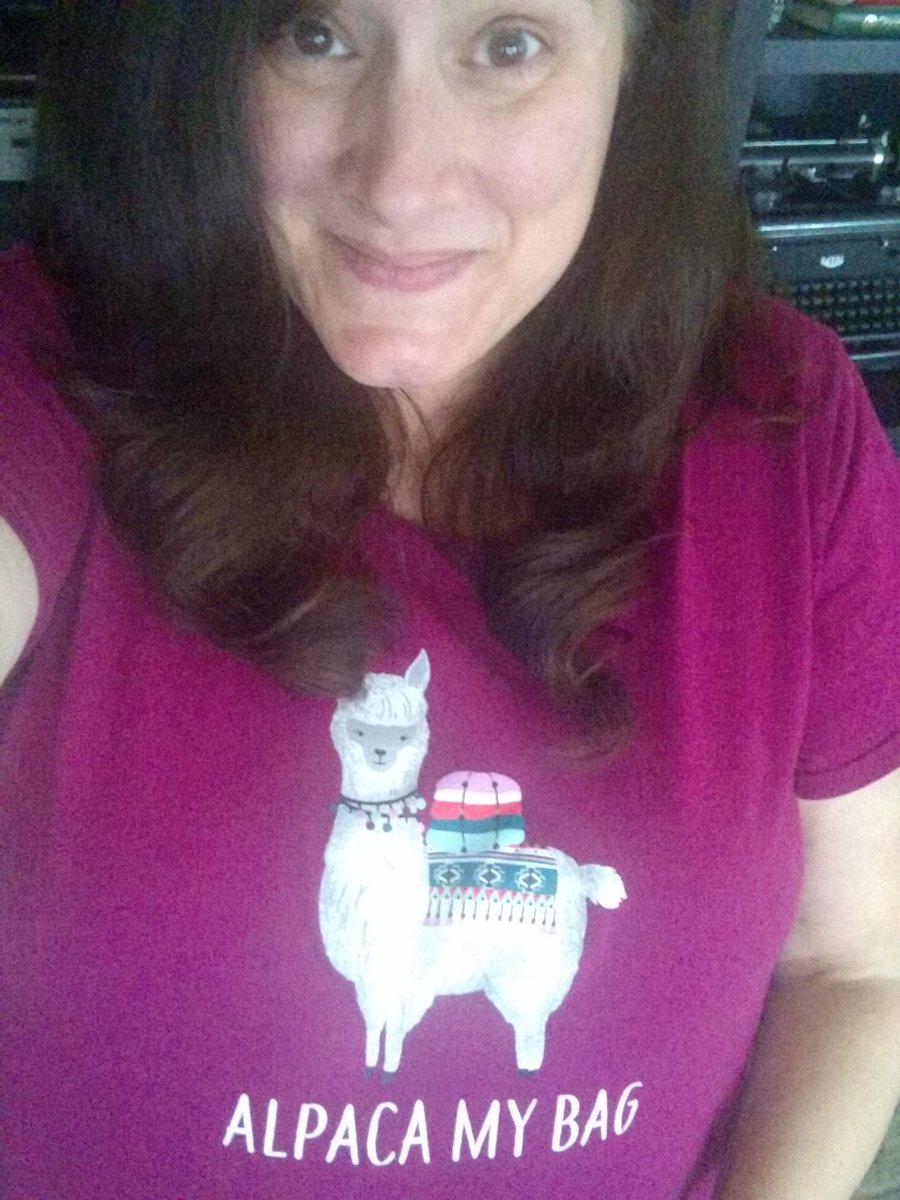 LaneBolyardART's tweet photo. "Alpaca My Bag" but I have nowhere to go! 😜 PJ day! Virtual Spirit Week - Day 2! ❤ @CardinalRidgeES https://t.co/Cxtj2Vh9QL