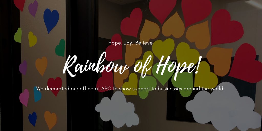 apc_precast's tweet photo. In the crazy times we are in now, we wanted to help shed some light with the community. We decorated our windows with hearts to show support to businesses around the world. #Hope #Joy #Believe @Dyersville @PCIMidwest https://t.co/e0ihwxlsTL