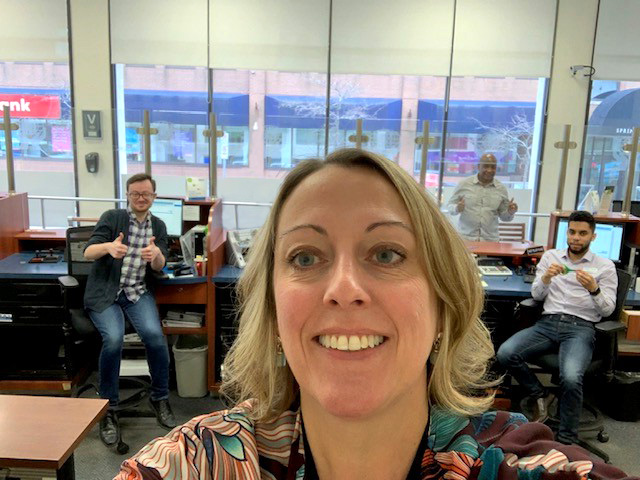 CUAbanking's tweet photo. #FrontLineFaces are selfies from employees who continue to provide essential services for our fellow Nova Scotians. If you’re serving on the front line, we encourage you to take a selfie and use #FrontLineFaces. By working together while staying apart, we’ll get through this! https://t.co/aCeWxKG7Ru