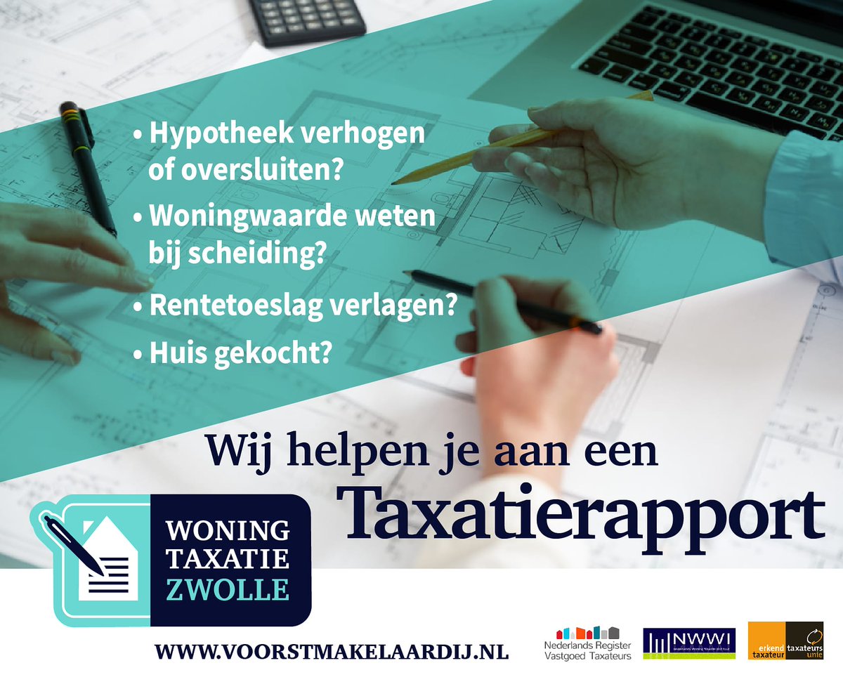 𝙏𝘼𝙓𝘼𝙏𝙄𝙀𝙍𝘼𝙋𝙋𝙊𝙍𝙏 𝙉𝙊𝘿𝙄𝙂? 

Heb je een taxatie rapport nodig? We helpen je snel en deskundig aan een gevalideerd taxatierapport. voorstmakelaardij.nl/taxatie
#taxatie #taxateur #taxatiezwolle #Zwolle #Stadshagen #Westenholte #ZwolleZuid #Berkum #Hasselt #Zwartsluis
