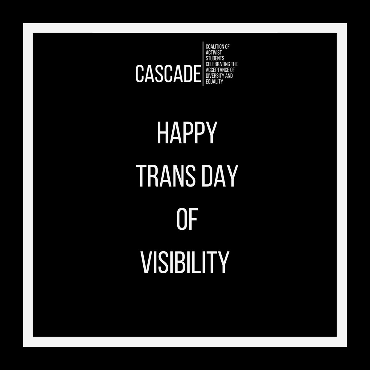 Don’t forget that today is #TransDayOfVisibility 💖🤍💙 It isn’t just a singular day of recognition for our trans siblings, but is also a time for all of us to reflect on the fact that trans people should be visible everyday of the year!