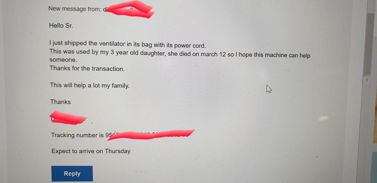 DoctorGlobal's tweet image. Absolutely heartbreaking. I bought a ventilator on ebay for use in Haiti. The owner's 3 year old had just died. And he needed the money to help family. Hope the fact that it's going to use in #Haiti provides some solace. #COVID19 #coronavirus @InnovHealthInt