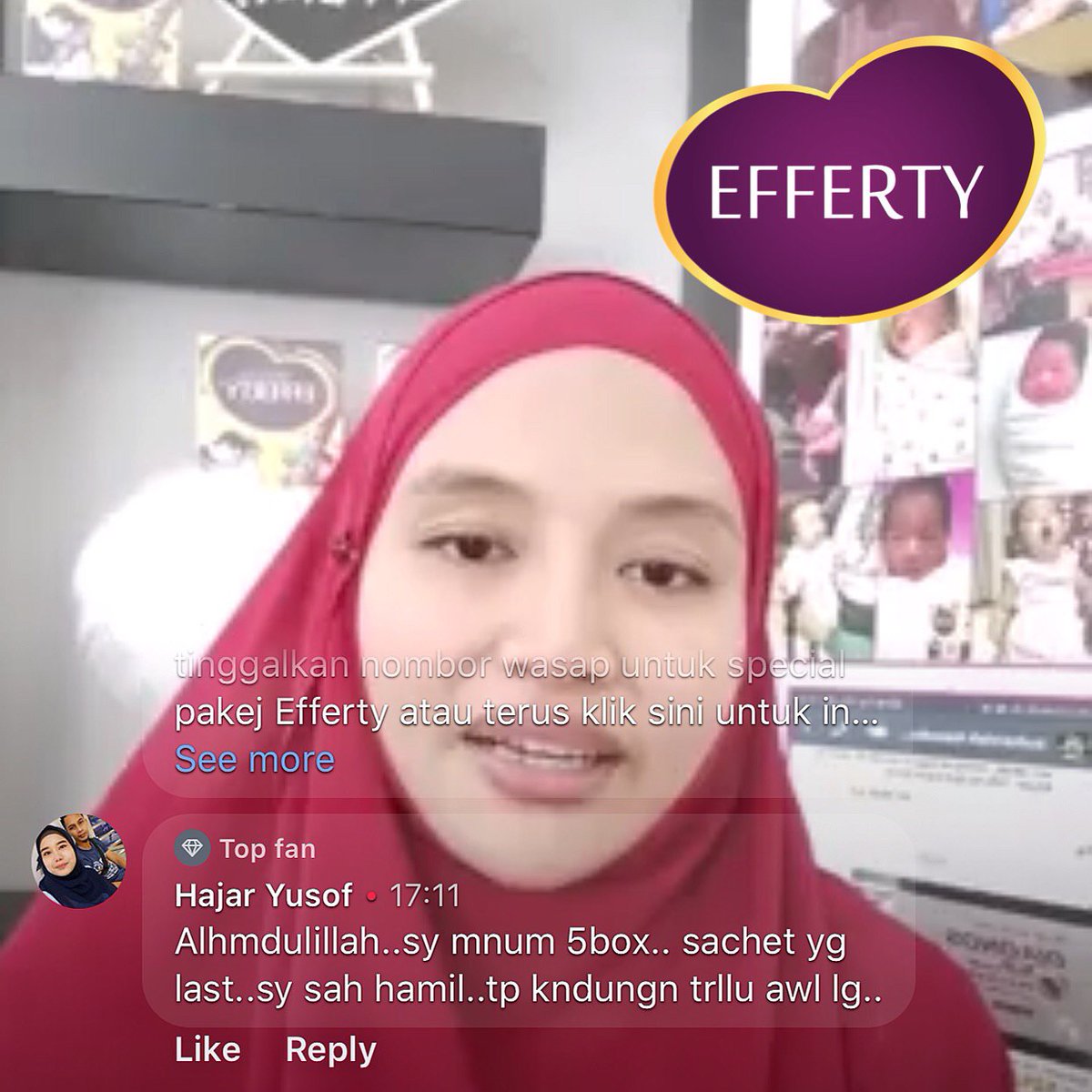 raihana_ismail's tweet photo. Amacam??best ke best bila dapat testimoni time live..nak lagi banyak testimoni masa waktu live,follow je fb efferty hq dan lihat sendiri feedback customer..
#tipshamildrrai  #formulahamildrrai  #efferty  #effertyhq  #nutrisipersediaanhamil  #provessucces  #stayathome https://t.co/WUcyfnBRXl