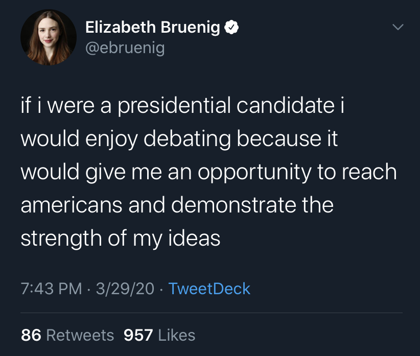 WayBruenig's tweet image. #DemDebate 3/29/20