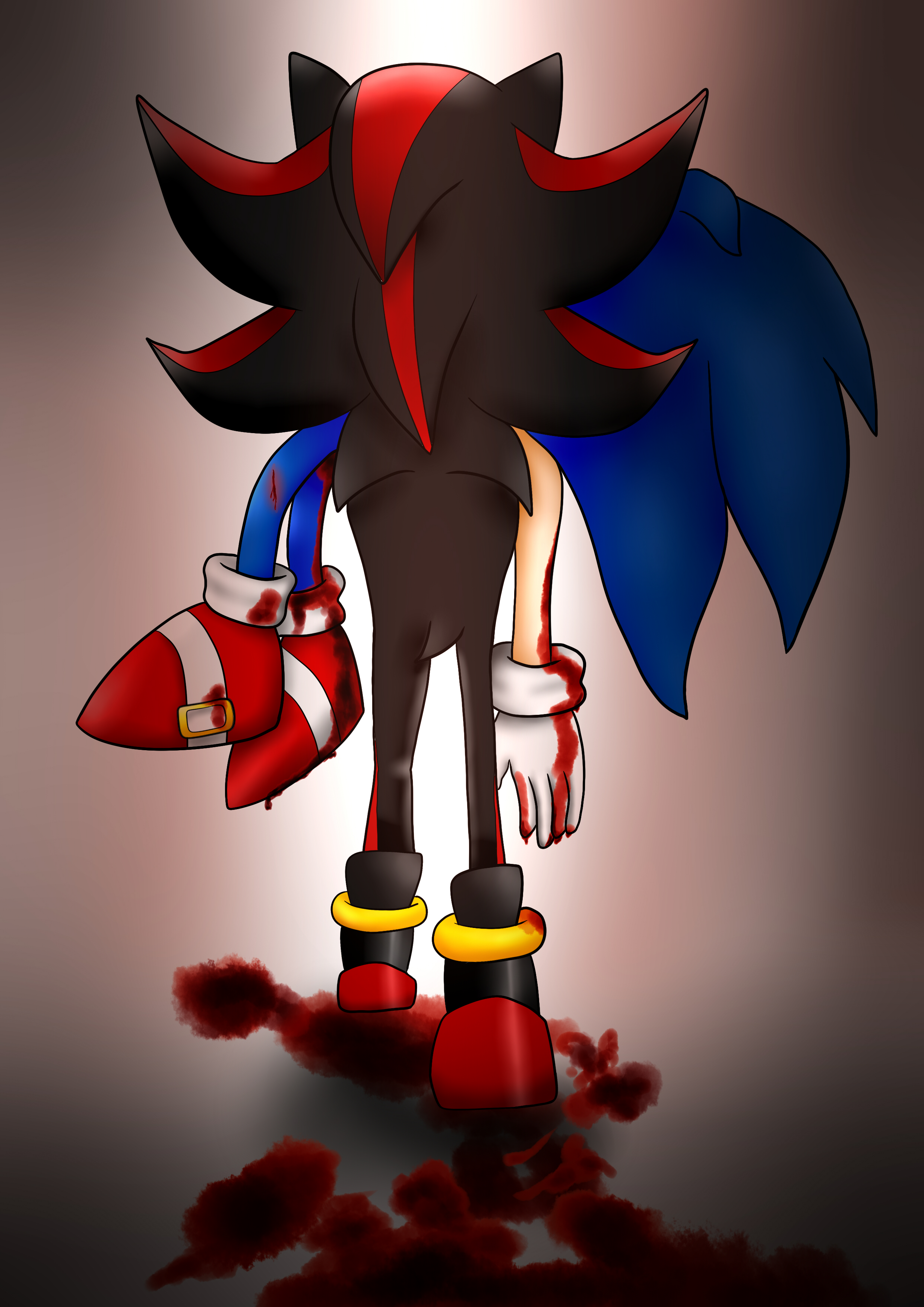 Download Bloody Dark Sonic Art Wallpaper