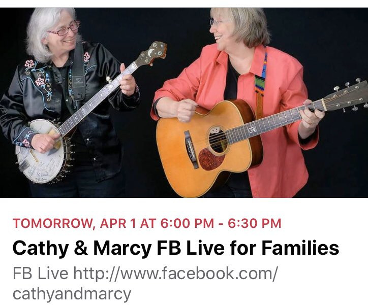 CathyandMarcy's tweet photo. Family music singalong tomorrow. Get goofy with us! #kidsmusic #childrensmusic #singalong #StayAtHome #insidefun @SingToYourBaby @ellajenkinsfilm @ChildMusicNetwk #kindiemusic #homeshow https://t.co/C4XM2SSBzB