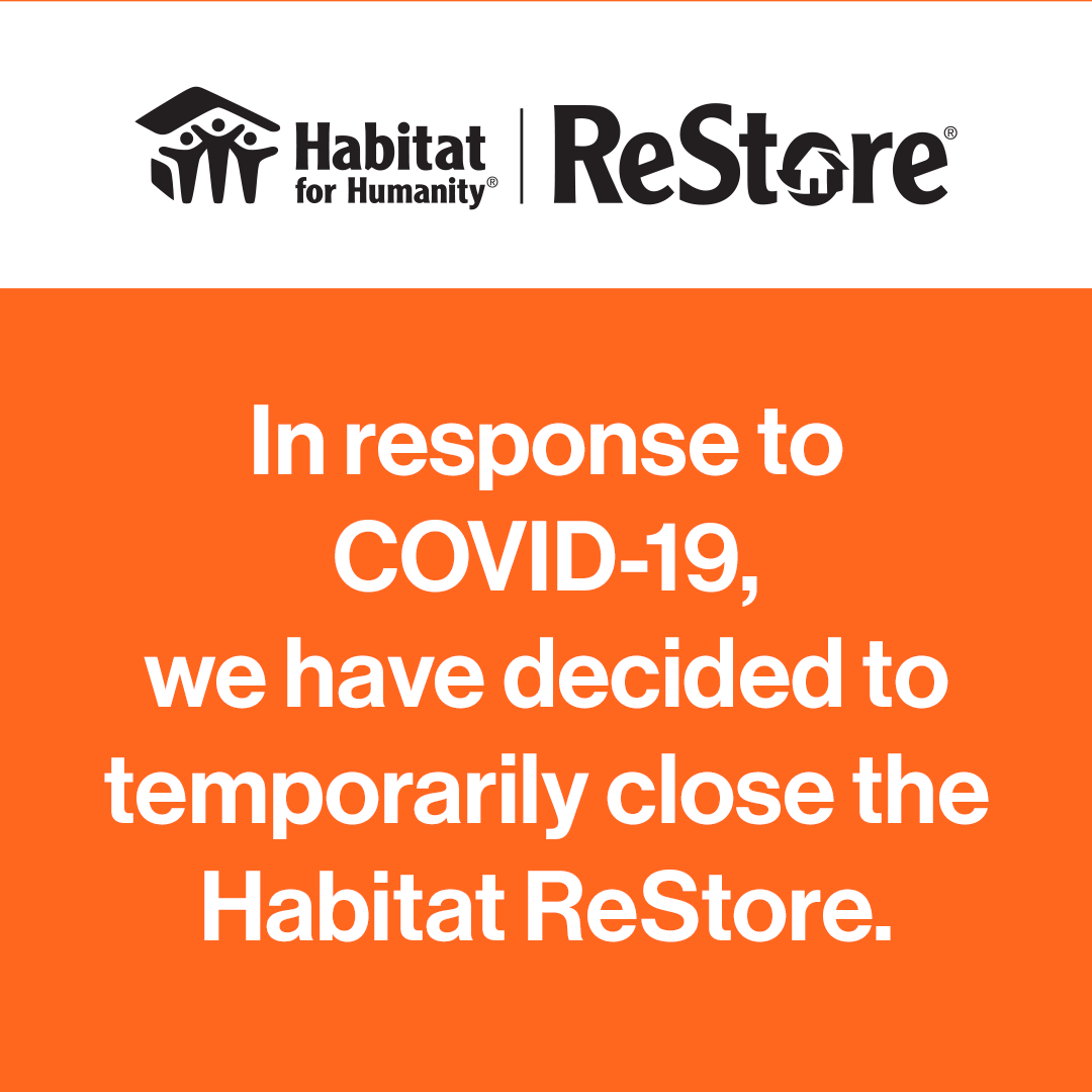 The Restore will now be closed for as long as the Stay Home, Stay Safe Orders are in place. The closure of the Restore was a hard decision but, it was made to keep our staff and customers safe.