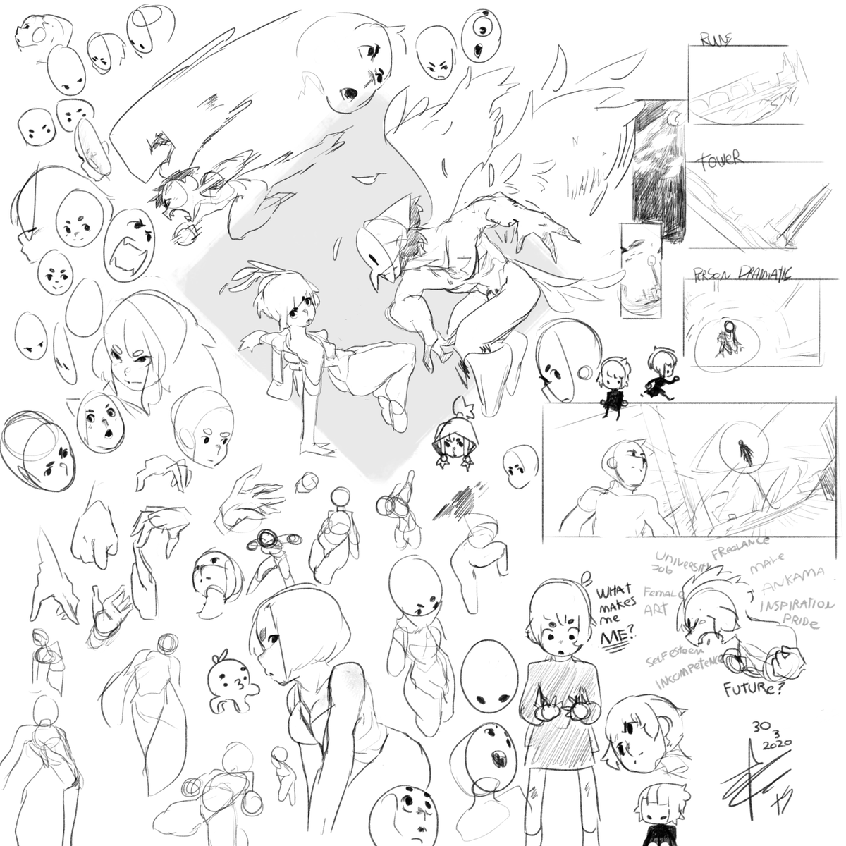 Drawpile of yesterday #Doodles 