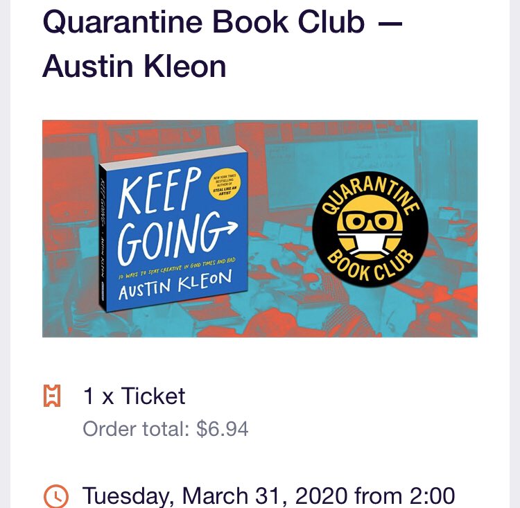 Downloaded a copy of <a href="/austinkleon/">Austin Kleon</a> newest book today from <a href="/hoopladigital/">Hoopla Digital</a>. It’s the perfect inspirational kick in the pants for these times! Later on, I’m joining him for a virtual book club. <a href="/QuarantineBook/">Quarantine Book Club</a> #gdrsdchat
