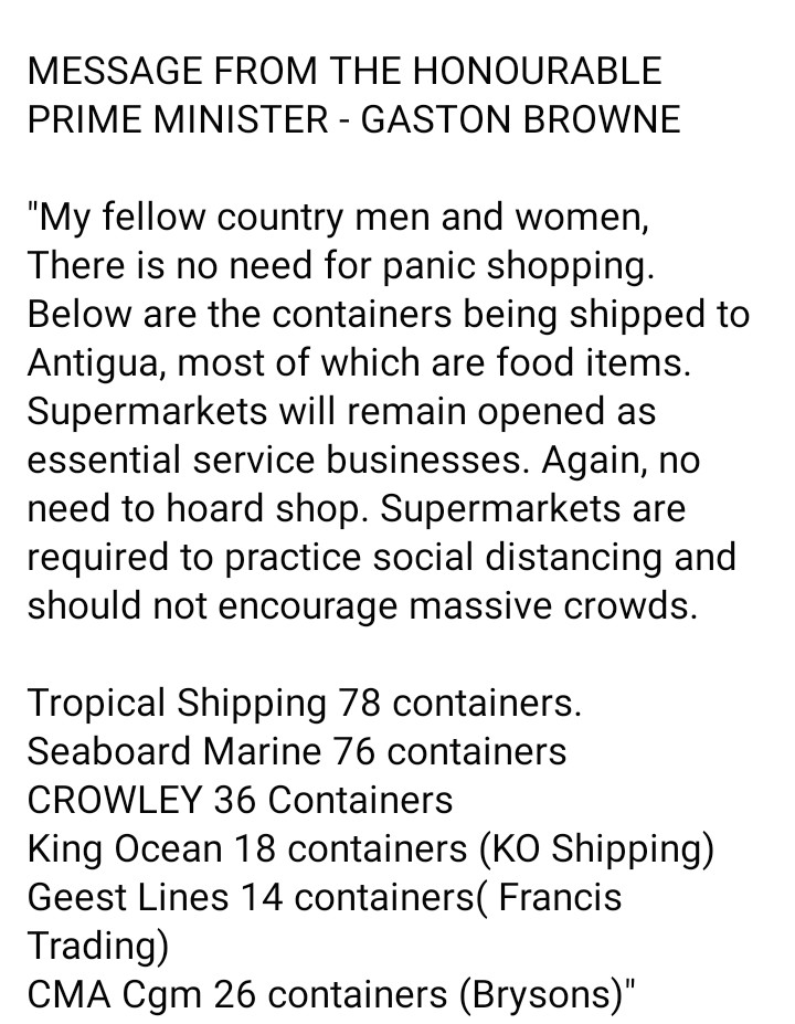 #FYI 

Plenty food dey. Please stop the panic buying.

#TapAhYuhYard