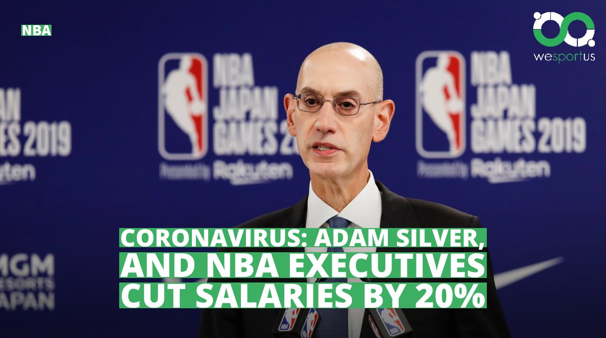 WeSportUs's tweet photo. Due to the Covid-19 pandemic, 100 #NBA executives agreed to reduce their salaries by 20% during the NBA shutdown, as #ESPN informs. Among them are Adam Silver and Mark Tatum. The lowest salaries would be spared.

#coronavirus #basketball https://t.co/R8adsFzPir