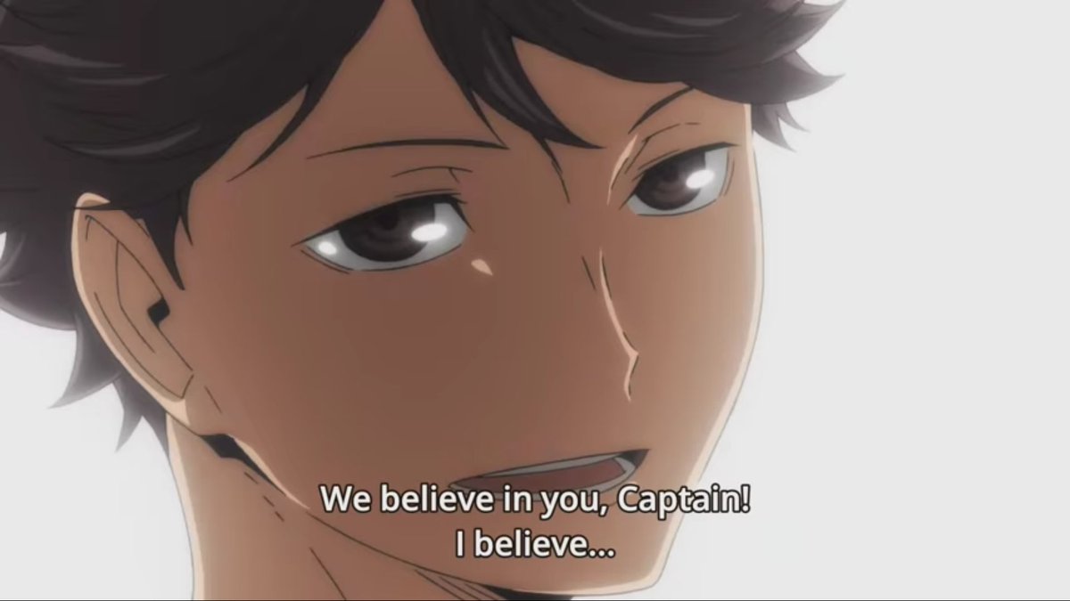 he cares about the players on his team, from the underclassmen to his fellow third years, and hell, his pre-game ritual is to tell them that HE BELIEVES IN THEM. when they said it back to him as "we believe in you, captain!" at spring interhigh i was literally in tears. SJDJSJKSK
