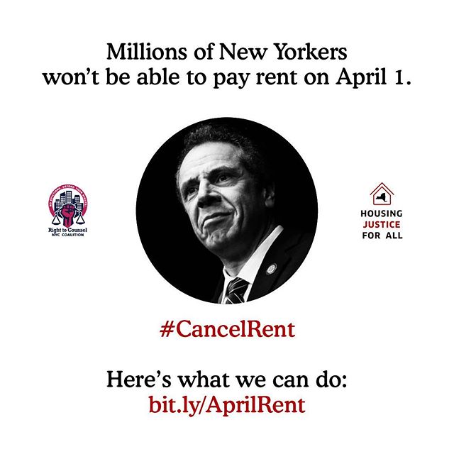 AdesinaTV's tweet photo. All my NY people! We need to #CancelRent during this shutdown - Please RT &amp; sign the petition! @NYGovCuomo needs to prevent an inevitable housing crisis when NYers can't pay back rents. We need a RENT SUSPENSION NOW. https://t.co/bTYVJgkicW https://t.co/y4wRXJHg44