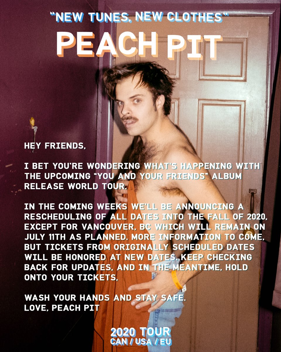 Peach Pit On Twitter Hey Friends I Bet You Re Wondering What S Happening With The Upcoming You And Your Friends Album Release World Tour Hold Onto Your Tickets And Read On For