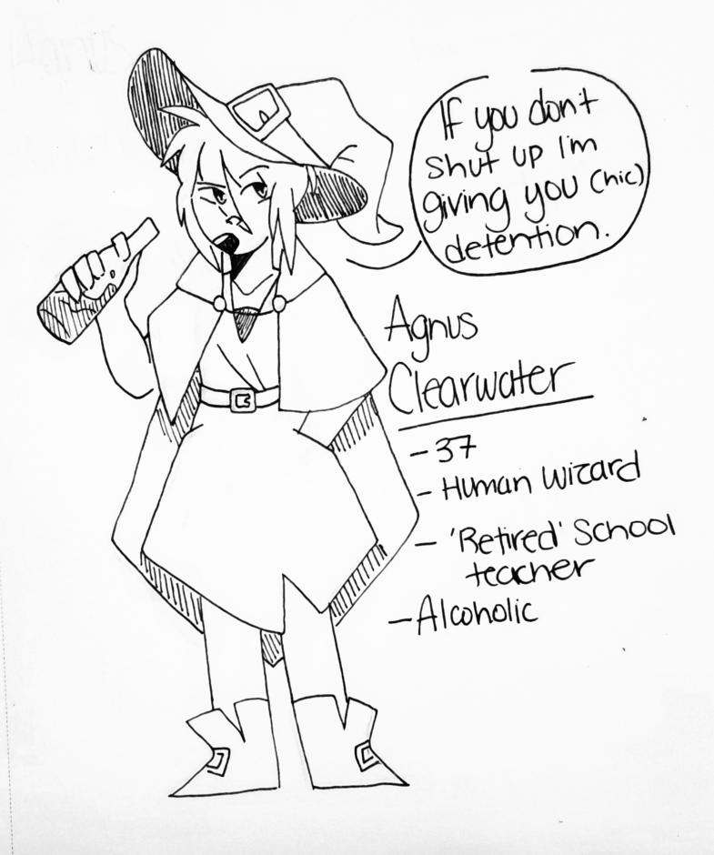 adotcorbin's tweet photo. local teacher drunk off her mind as she is "forced" to follow rowdy young adventurers into increasingly more and more dangerous situations, wondering why kids these days are doing shit like this #dnd #dndcharacter #wizard #humanwizard #shestrying #sortof https://t.co/38Y9kDfhQA