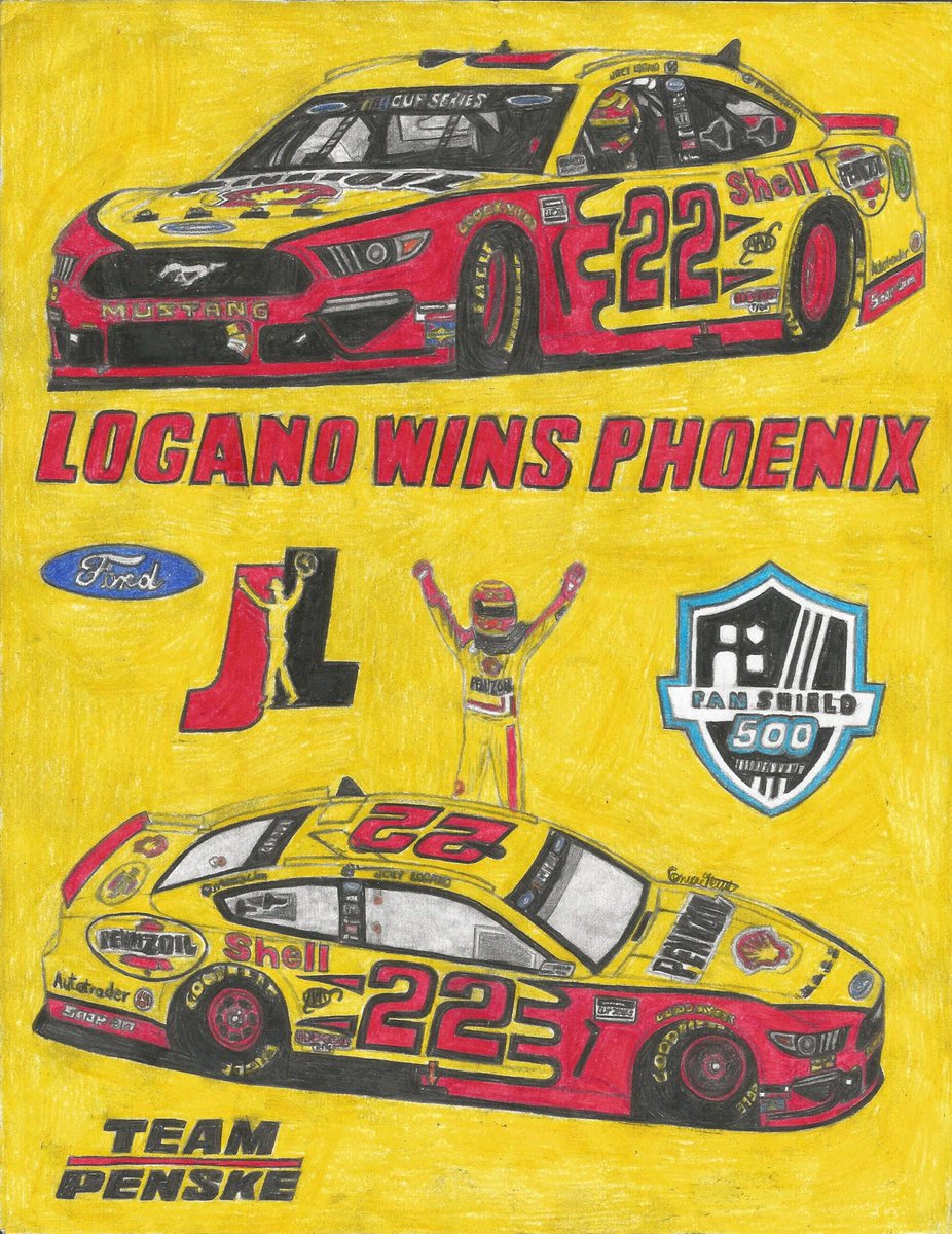 fanshield's tweet image. We love #FanShield500 Fan Art!!! This amazing drawing was sent to us by Connor Button (@connor_button_22 on IG)! 

Congrats again @joeylogano for your #FS500 win at @phoenixraceway !