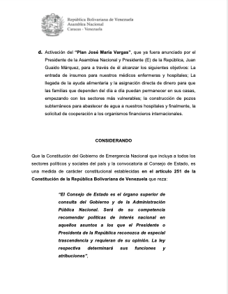 AsambleaVE's tweet photo. #31Mar | Proyecto de acuerdo para un Plan de Emergencia y conformación de un Gobierno de Emergencia Nacional (1/2) https://t.co/g2ijqu6Sd3
