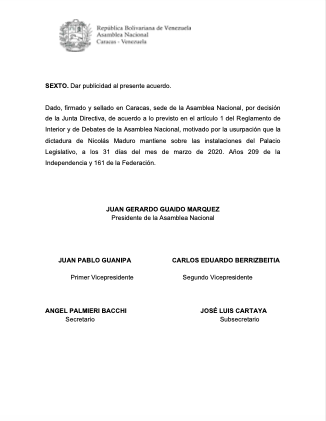 AsambleaVE's tweet photo. #31Mar | Proyecto de acuerdo para un Plan de Emergencia y conformación de un Gobierno de Emergencia Nacional (2/2) https://t.co/uQZJPE3Zn6