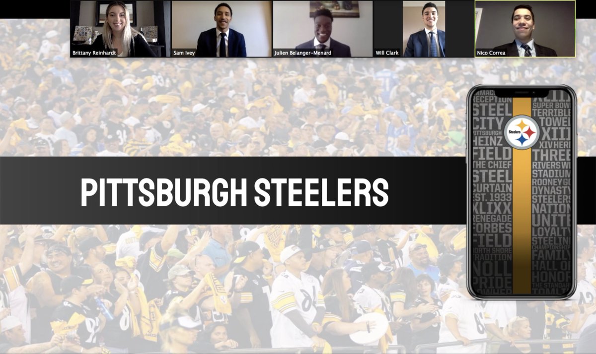 LU_SPAD's tweet photo. As our last #SPADtrip group presents to the @steelers, we are so grateful to Ryan, Suzie, and everyone with the Steelers who have made this virtual consulting experience happen. So #SPADproud of this last group and all our @LaurentianU students who have excelled. https://t.co/9p1cLAd7W7