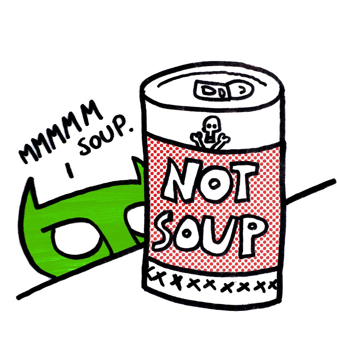 bru_____ce's tweet photo. This is why I don’t make the comics for @ComicsFever 
🍵
#soup #goblin #comic https://t.co/3fwqk8Wl4h