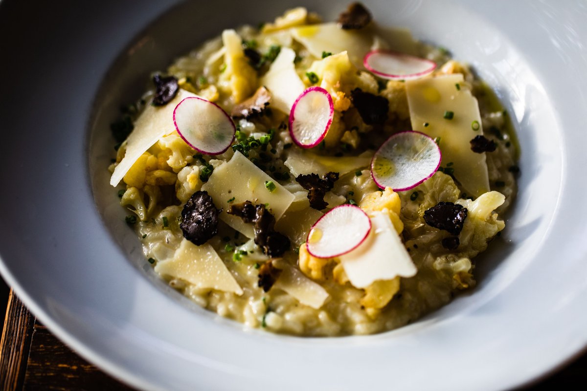 One Truffle Risotto coming up! 

To place a to-go order, visit the Olive &amp; June website or by calling 512.467.9898. For delivery, visit <a href="/Favor/">Favor</a>, <a href="/DoorDash/">DoorDash</a>, <a href="/UberEats/">Uber Eats</a>, and @GrubHub. 🚗