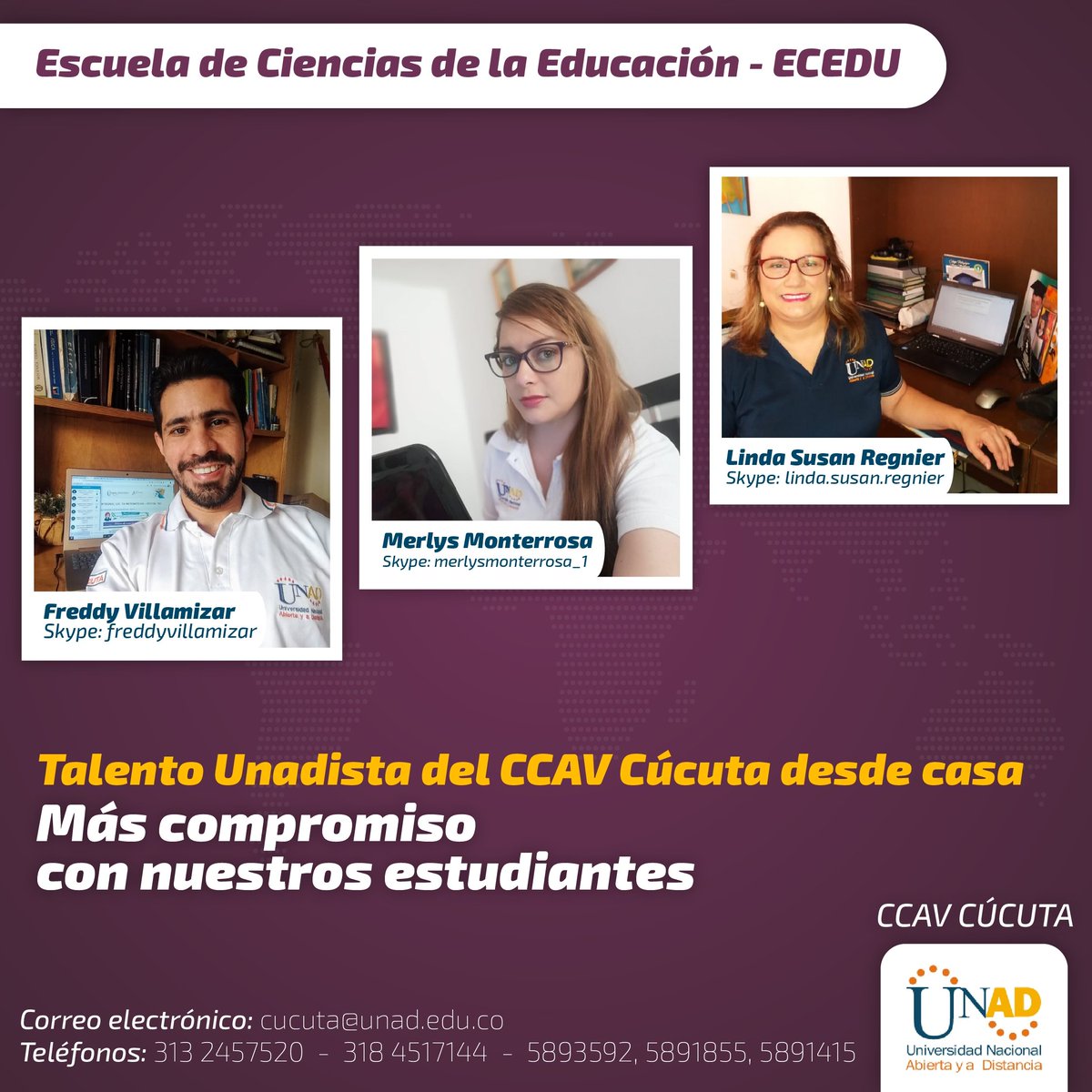 CCAVCucuta's tweet photo. Nuestros docentes del CCAV Cúcuta, están en total disposición de los estudiante de los diferentes programas de la escuela ECEDU y de la comunidad unadista en Cúcuta. @JaimeLeal_ https://t.co/u6b7p5cfHl
