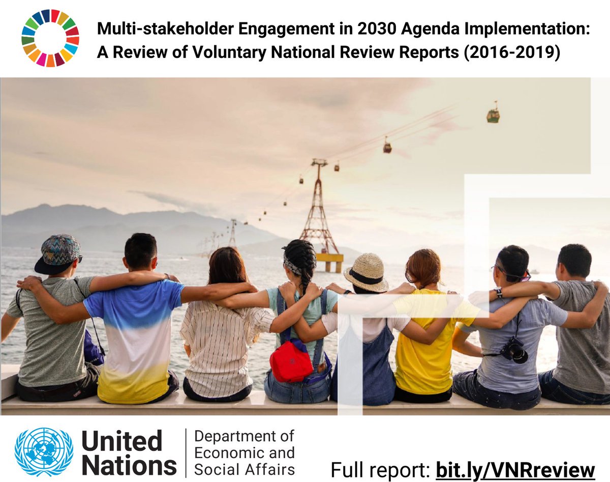 SustDev's tweet photo. Ensuring sustainable development so that no one is left behind requires action from all sectors. @UNDESA has a new report out on how multi-stakeholder engagement has been reported in countries' Voluntary National Reviews on the #SDGs. 

📒: https://t.co/2tPQWIUSeF #GlobalGoals https://t.co/vUYQJuEICA