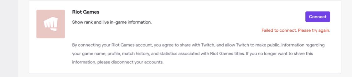Psarus1's tweet photo. If anyone can’t link your Valorant/Riot account to #Twitch (Like below). Don’t use the app log in to twitch. You need to login via a browser on your pc (not tried mobile).
Settings > Connections > Connect (next to Valorant)

@PlayVALORANT 
#Valoranterror
#ValorantTwitcherror https://t.co/Yz3PNLFfdw