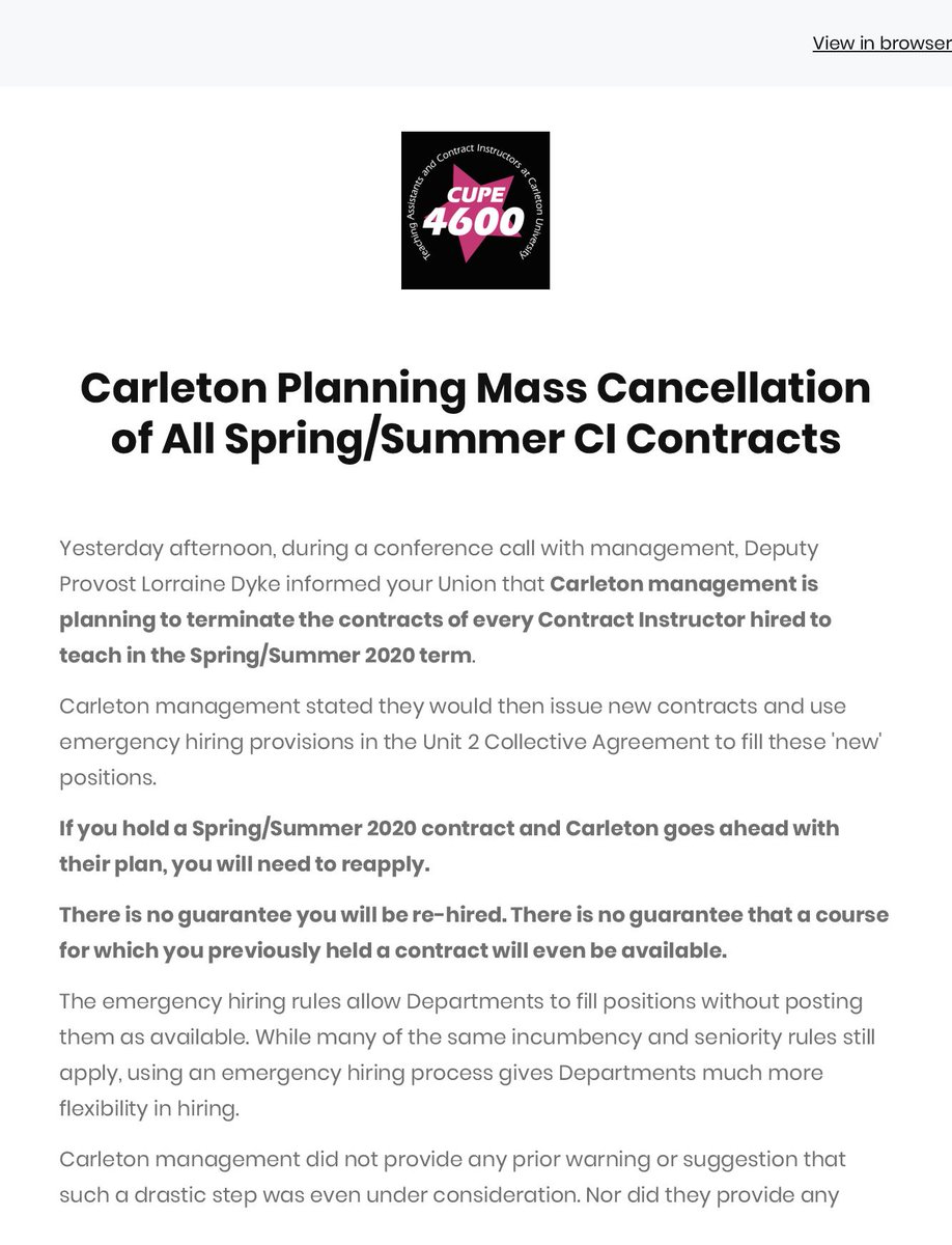 cupe4600's tweet photo. Contact @CU_President at presidents.office@carleton.ca https://t.co/IHZuSN5TLK