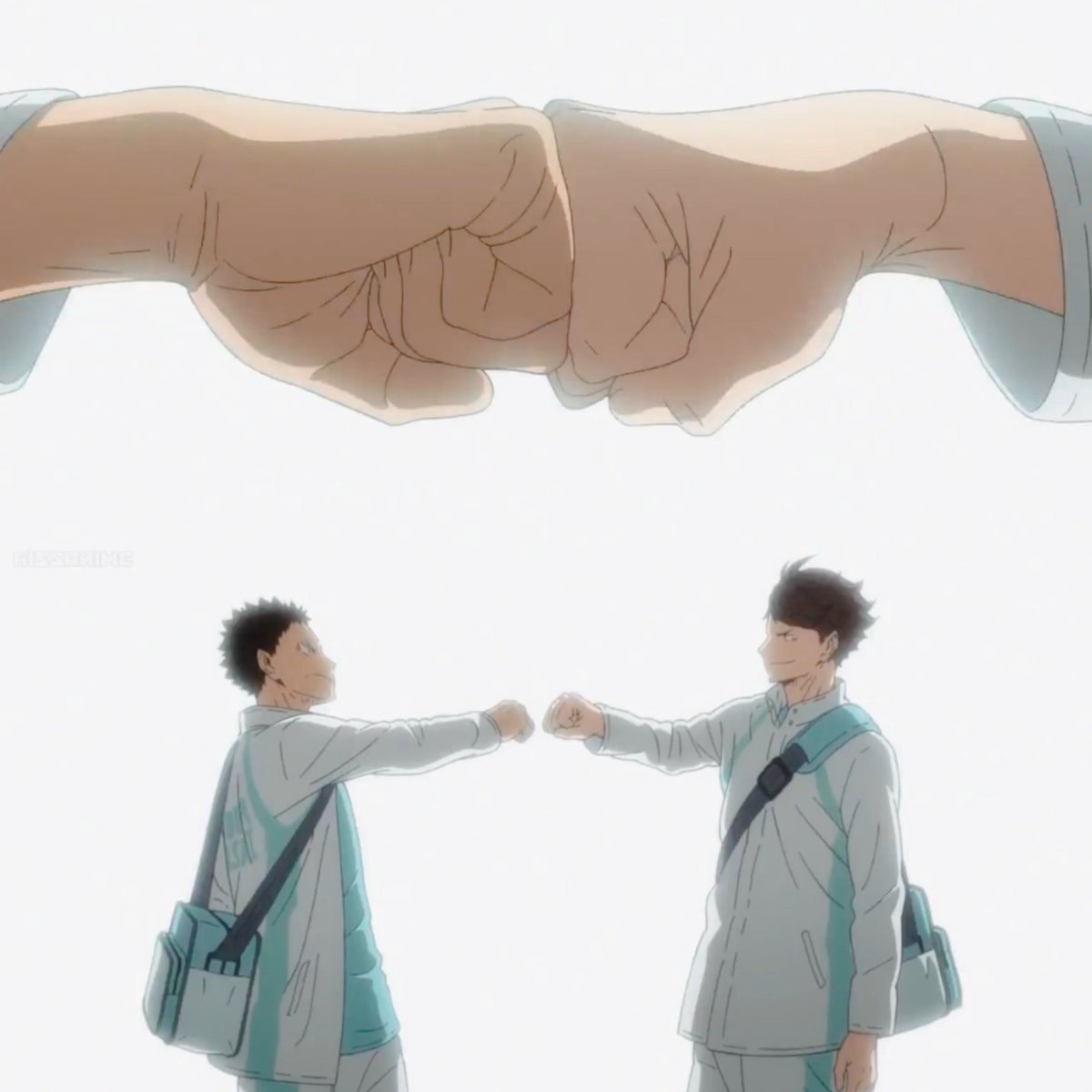 AND HOW THEY WON'T GIVE UP ON THEIR RIVALRY WITH EACH OTHER? GODDAMMIT YALL. and when they showed clips of babie/middle school/early high school iwaoi i literally fucking CRIED. GOD. THESE TWO. HOW COULD YOU SEPARATE THEM FURUDATE??? WHYYYYY