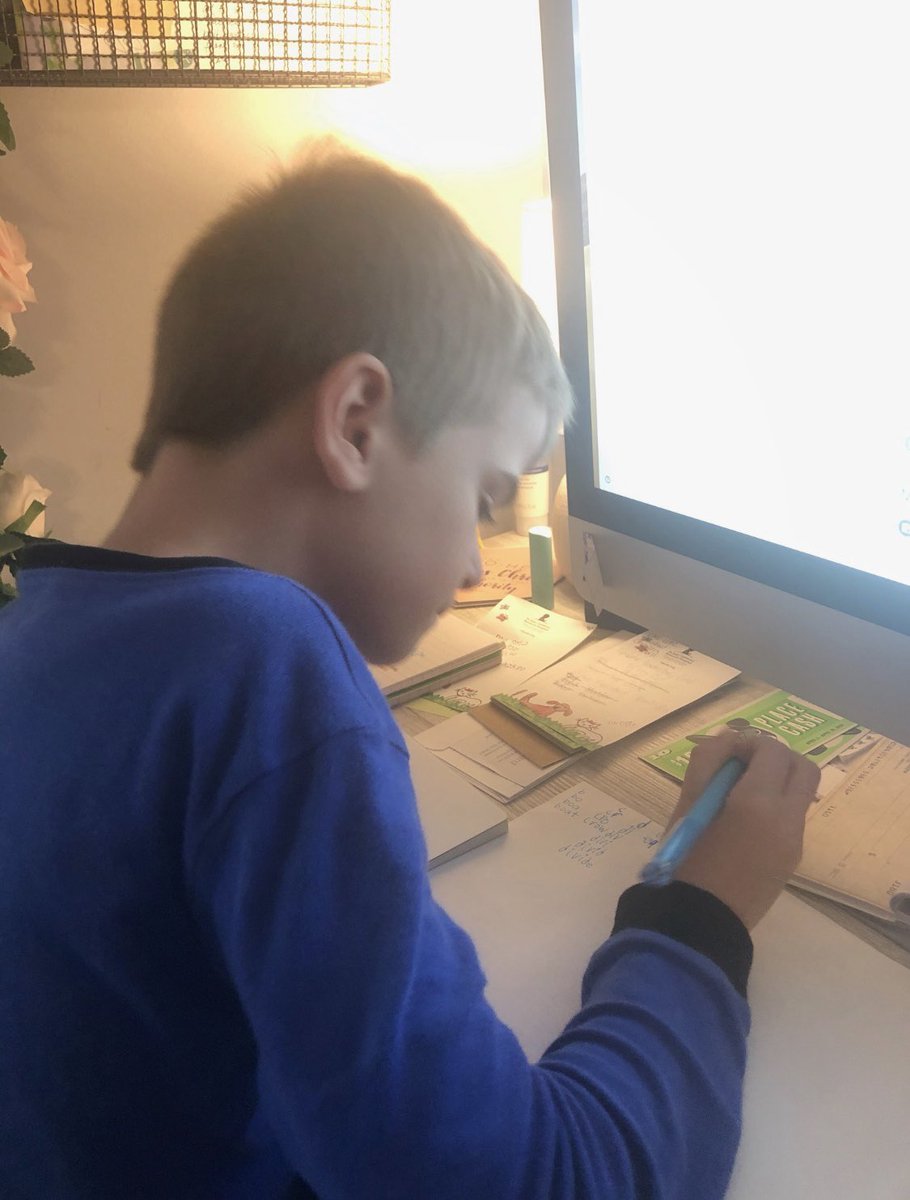 brightbunch20's tweet photo. So proud of Nathan and his hard work! He’s working on his spelling words and reading The Kind Knight! ⁦@TweetDCS_LPS⁩ #TeamDCS #LPSRocks https://t.co/8pfjR6pRfs