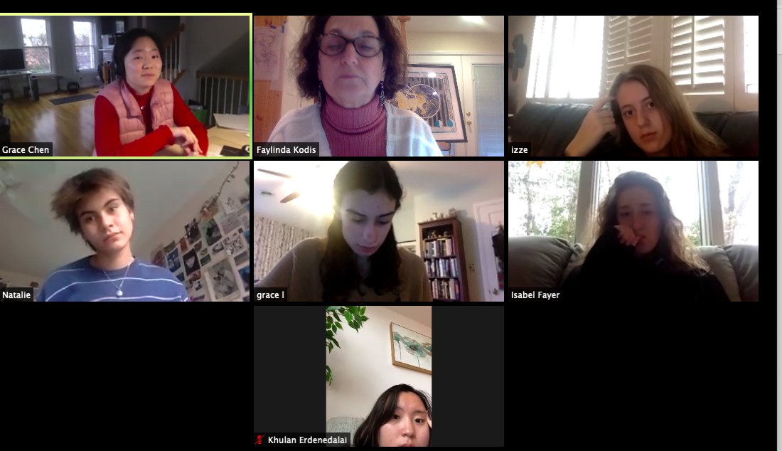 HBWArt's tweet photo. My virtual life @HBWArt  @HBWProgram is not the same but I am SO glad that these kiddos show up to chat, check in &amp; look forward! https://t.co/SHYZoTD7sN