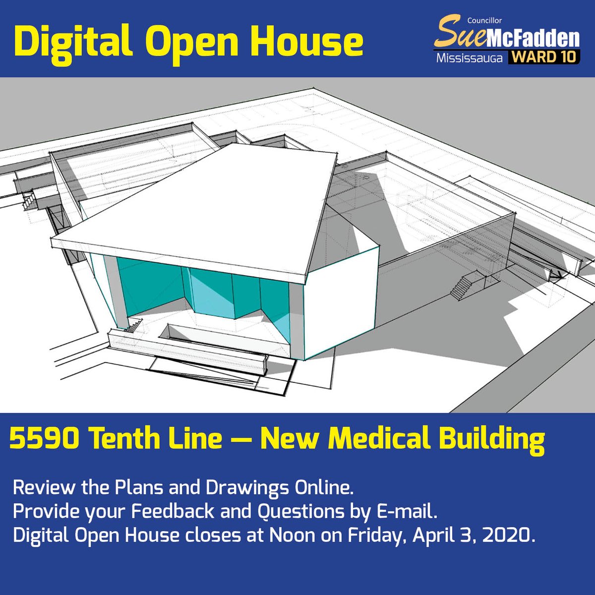 I am looking for public comment on the new medical facility coming to Churchill Meadows. If you live near Tenth Line and Thomas Street, be sure to visit my website to review the plans and provide your feedback. mississaugaward10.ca/2020/03/30/dig…