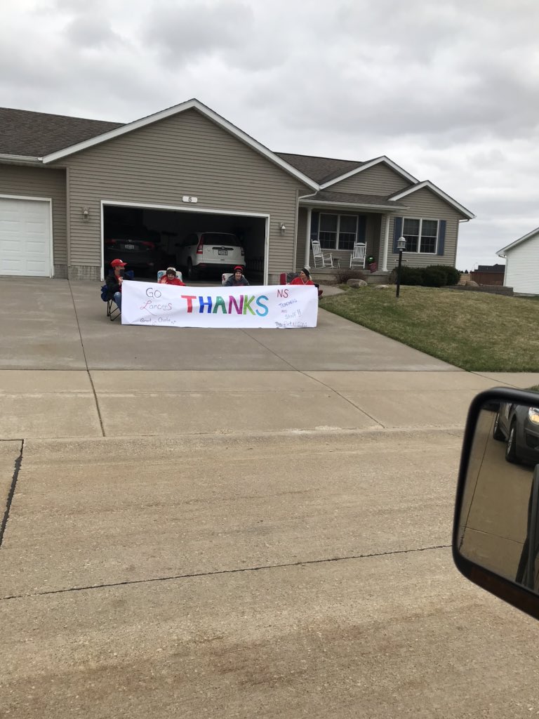 Lots of people, signs, and smiles- thank you #lancernation for coming out today.
