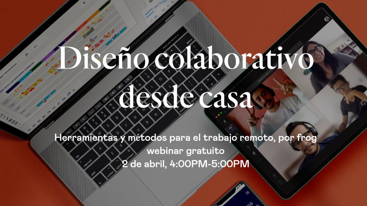 frogdesign's tweet photo. frog te invita este próximo 2 de abril a las 4:00 PM (hora de CDMX) a “Diseño colaborativo desde casa”, un #webinar para apoyar a las organizaciones en la mejora de sus procesos de colaboración remota. RSVP: https://t.co/zZ7ZuV7fTc

#design #diseno #designops #frogMX https://t.co/74gR6T2HNf