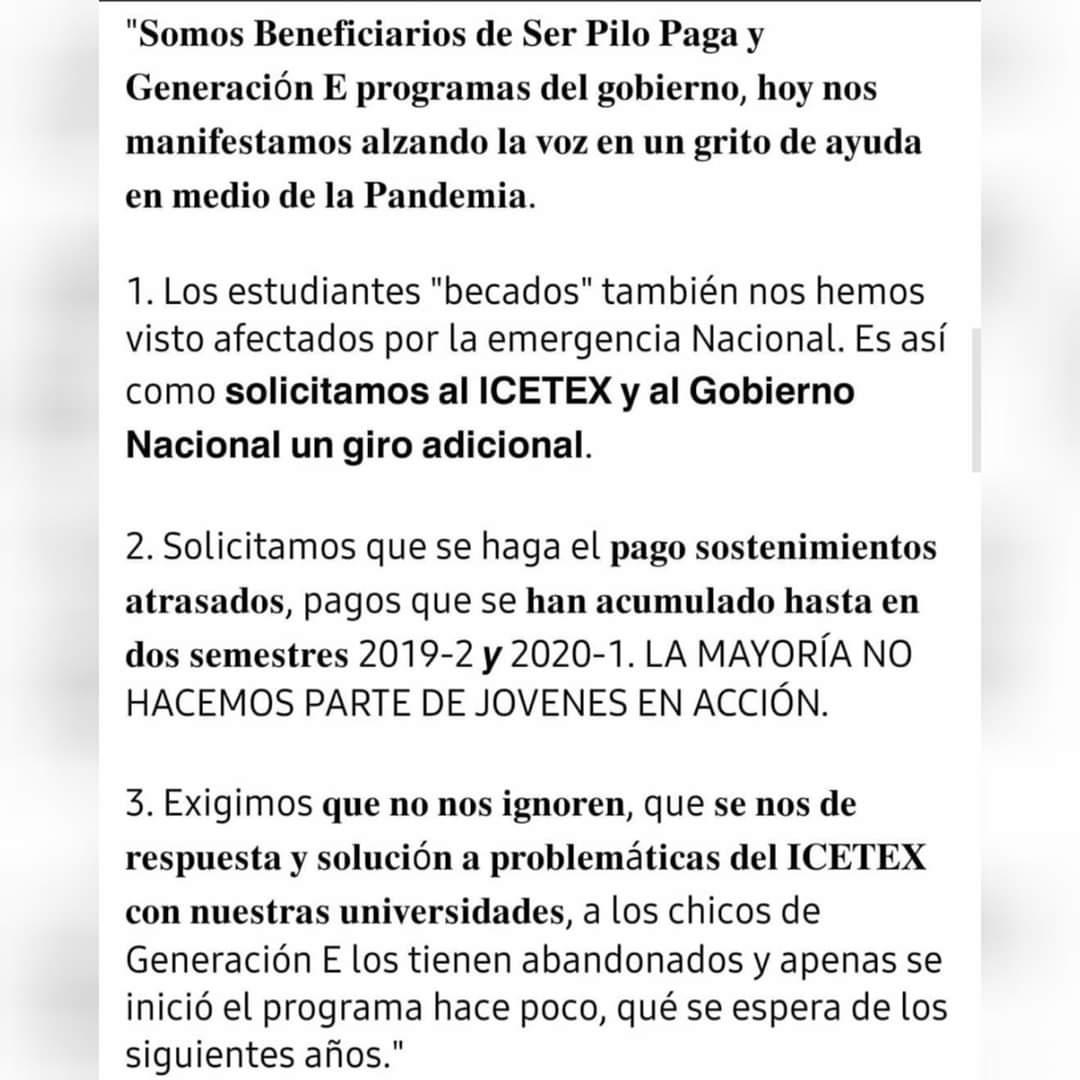 LydaS15's tweet photo. @IvanDuque @serpilo_paga @ICETEX @Mineducacion

#GEEnCuarentena #UnGiroMás #PilosEnCuarentena https://t.co/TCZecRQYs3